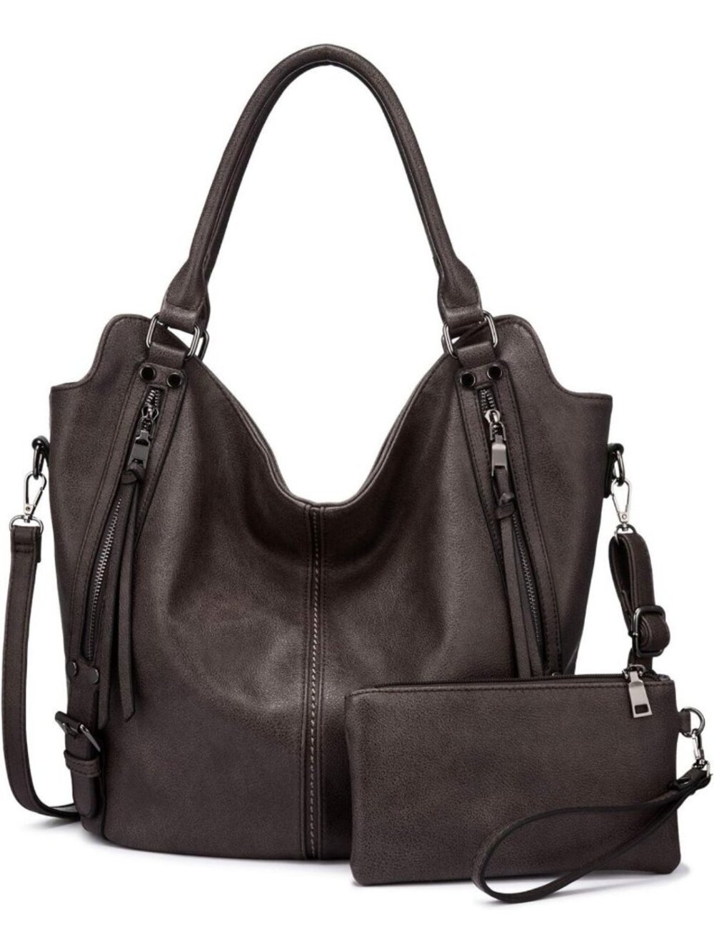 Stylish PU Leather Tote Bag for Women - Large Hobo Shoulder Purse with